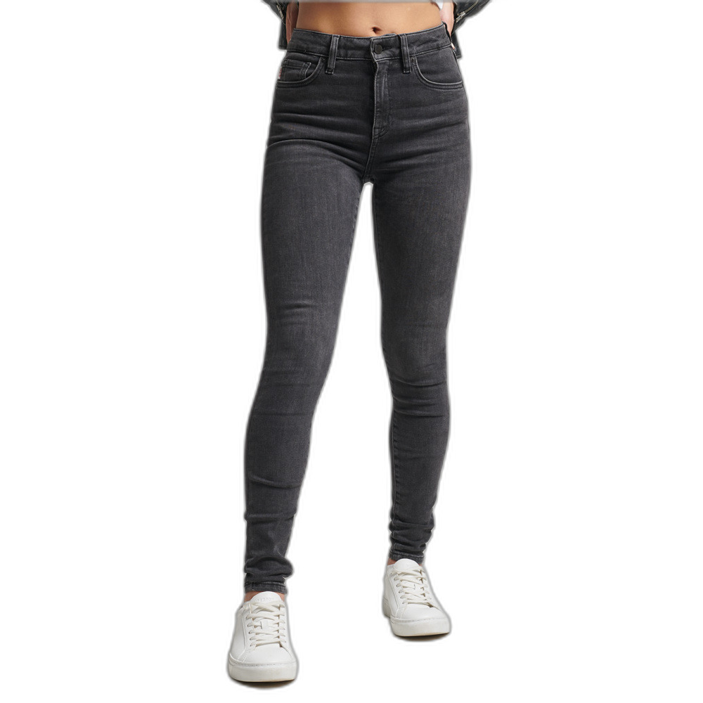 superdry skinny jeans mit hoher taille frau gris