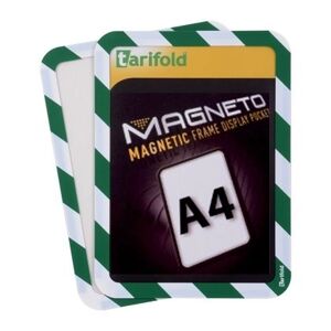 Tarifold Magnetische Tasche A4, 2 Stk., Grün-weiß