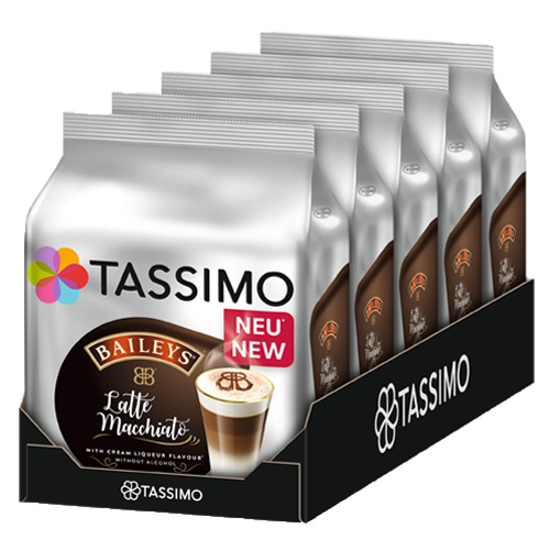 Tassimo 5er Latte Macchiato Baileys Kaffee Liköraroma Kapsel Milchkaffee T-disc