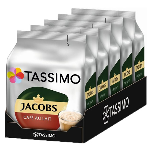 Tassimo Jacobs Café Au Lait Kaffeekapsel Kaffee Gemahlenem Röstkaffee 80 T-discs