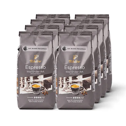 tchibo - espresso mailänder art bohnen - 8x 1 kg
