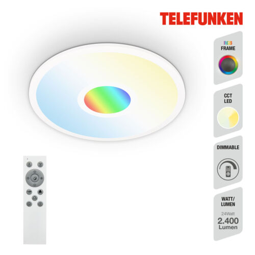 telefunken led panel Ã˜ 44,5 cm, memory, fernbedienung, 22 w rgb, timer