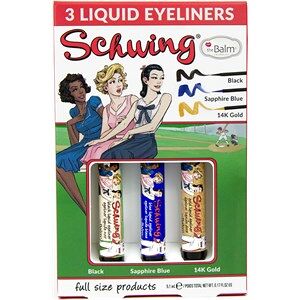 The Balm Augen Eyeliner & Mascara Schwing Trio Set Liquid Eyeliner Black 1,7 Ml + Liquid Eyeliner Sapphire Blue 1,7 Ml + Liquid Eyeliner 14k Gold 1,7 Ml