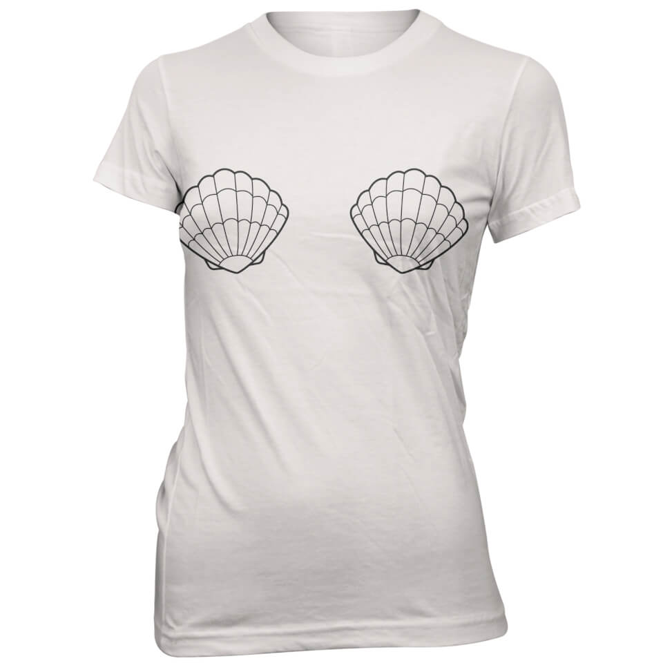the mermaid collection small shells womens white t-shirt - s - weiÃŸ