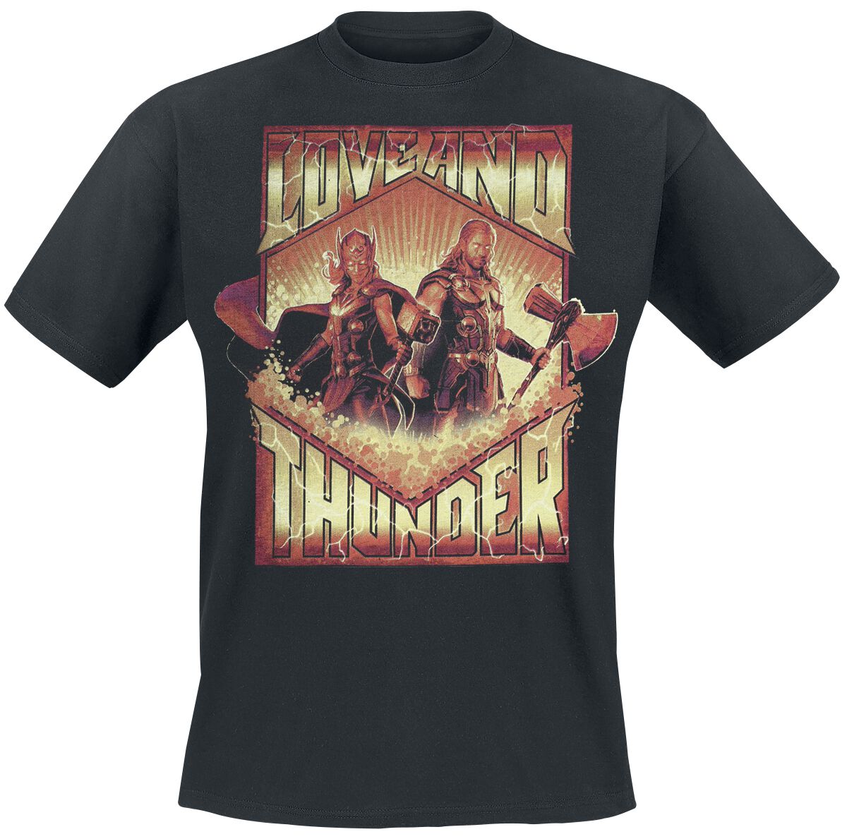 thor - marvel t-shirt - love and thunder - & jane - m bis xl - fÃ¼r mÃ¤nner - grÃ¶ÃŸe l - - emp exklusives merchandise! schwarz