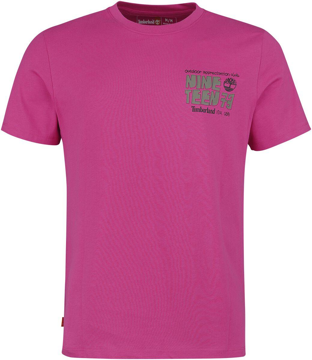 timberland t-shirt - outdoor back graphic tee - s bis m - fÃ¼r mÃ¤nner - grÃ¶ÃŸe m - pink