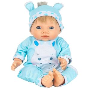 Tiny Treasures Puppe M. Blondes Haar - Hippo-outfit - Tiny Treasures - One Size - Puppen