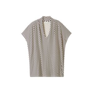 Tom Tailor Damen T-shirt Mit V-ausschnitt, Beige, Allover Print, Gr. L