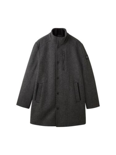 tom tailor herren mantel wool coat 2 in 1 navy blue structure xl blau uomo
