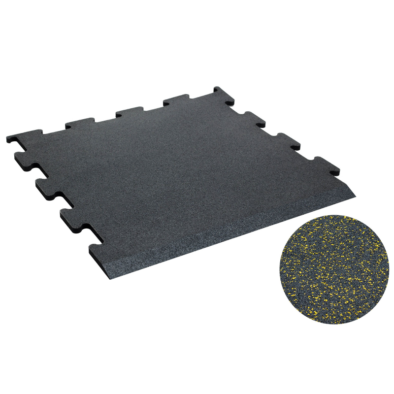 trendy sport bodenmatte rubber interlocking flooring segura 1000 randstÃ¼ck schwarz/grÃ¼n 1,0 cm grÃ¼n/schwarz