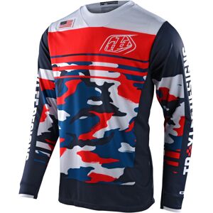 Troy Lee Designs One & Done Gp Formula Camo Motocross Jersey - Weiss Rot Blau - L - Unisex
