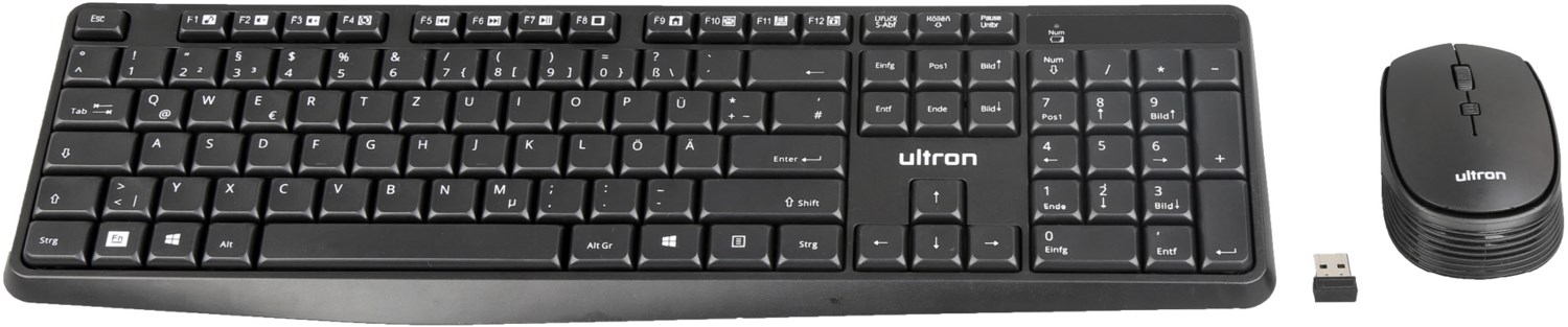 Ultron 364180 Umc300 Keyboard Mouse Included Rf Wireless German Black ~e~