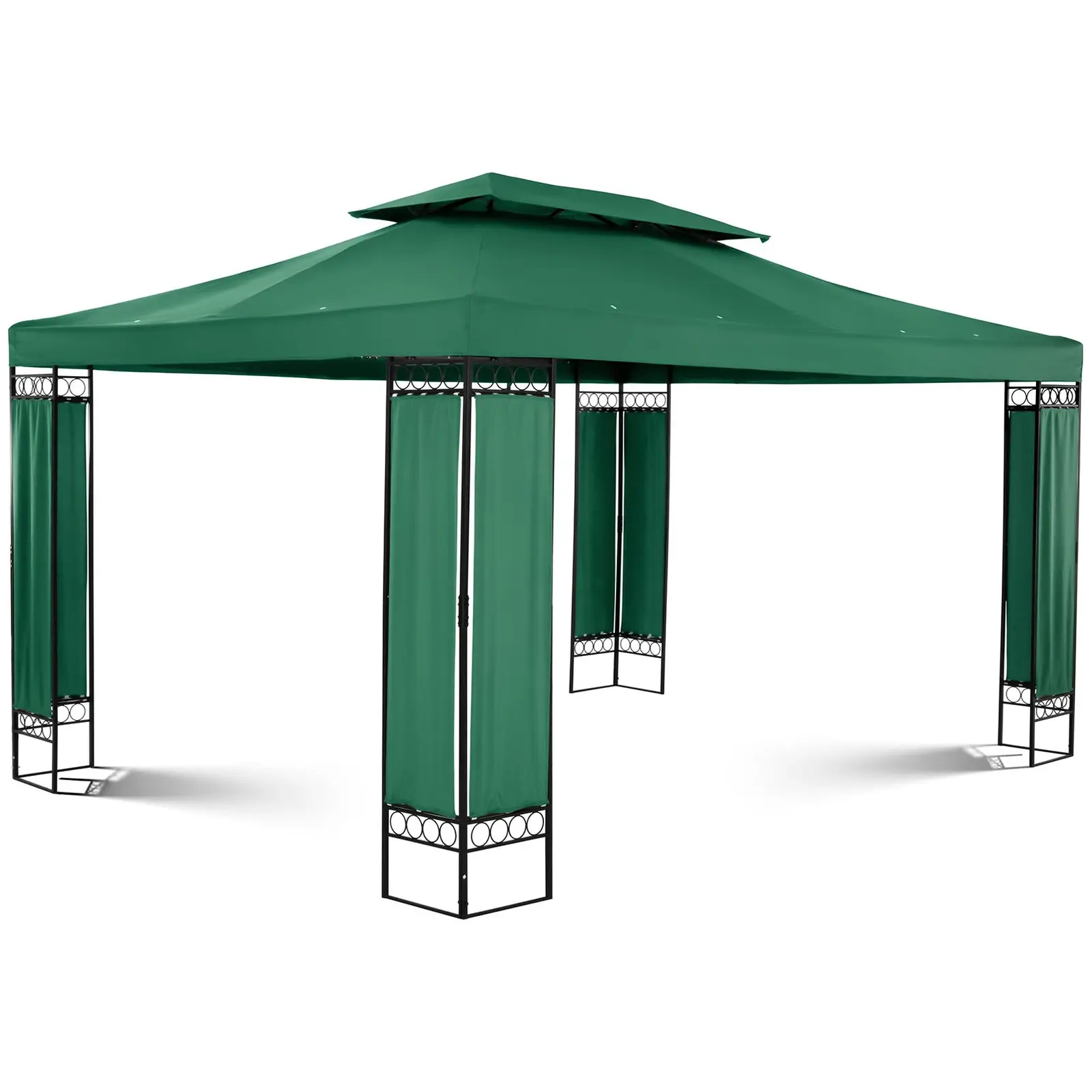 uniprodo gartenpavillon - 3 x 4 m - 160 g/m² - dunkelgrün