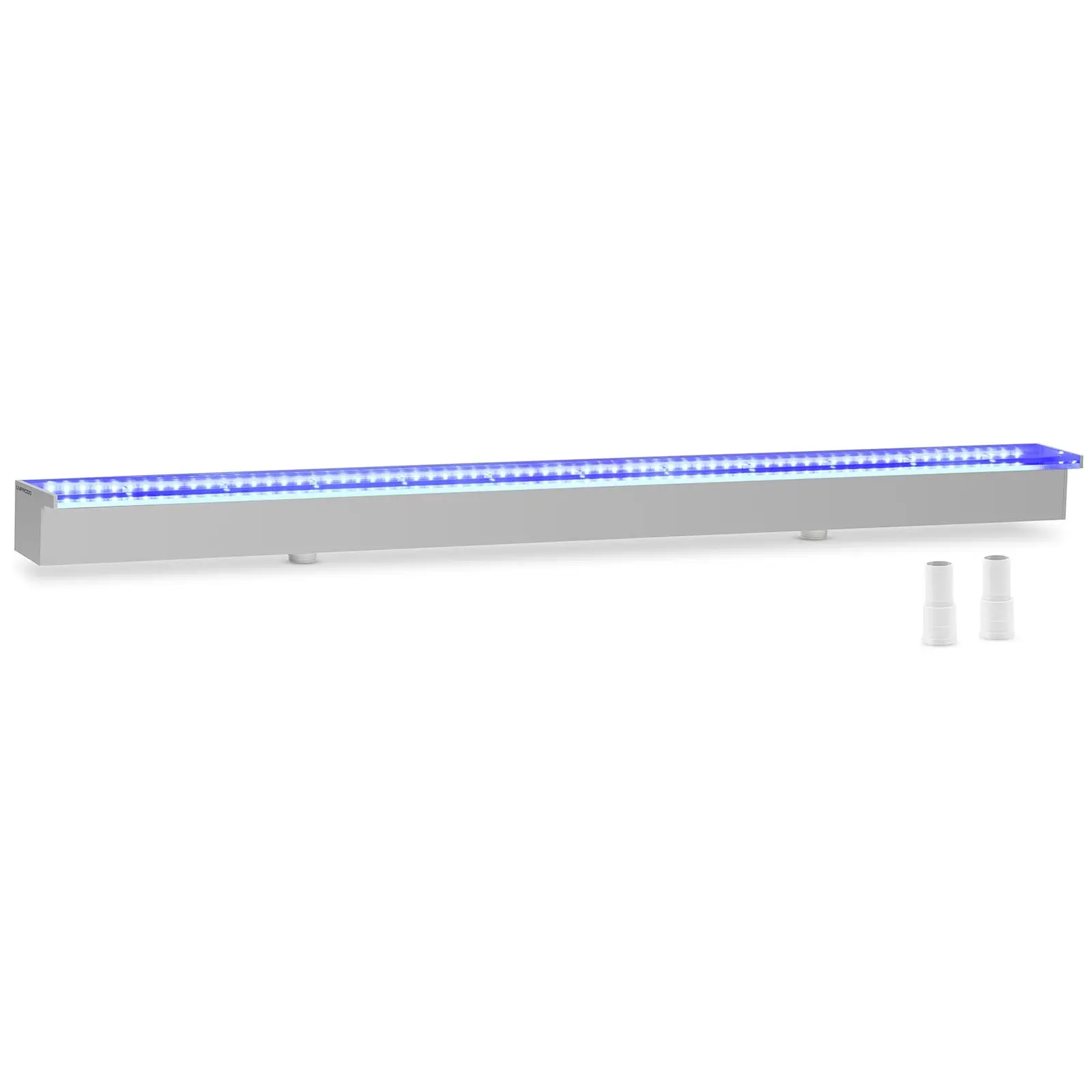 uniprodo schwalldusche - 120 cm - led-beleuchtung - blau / weiß