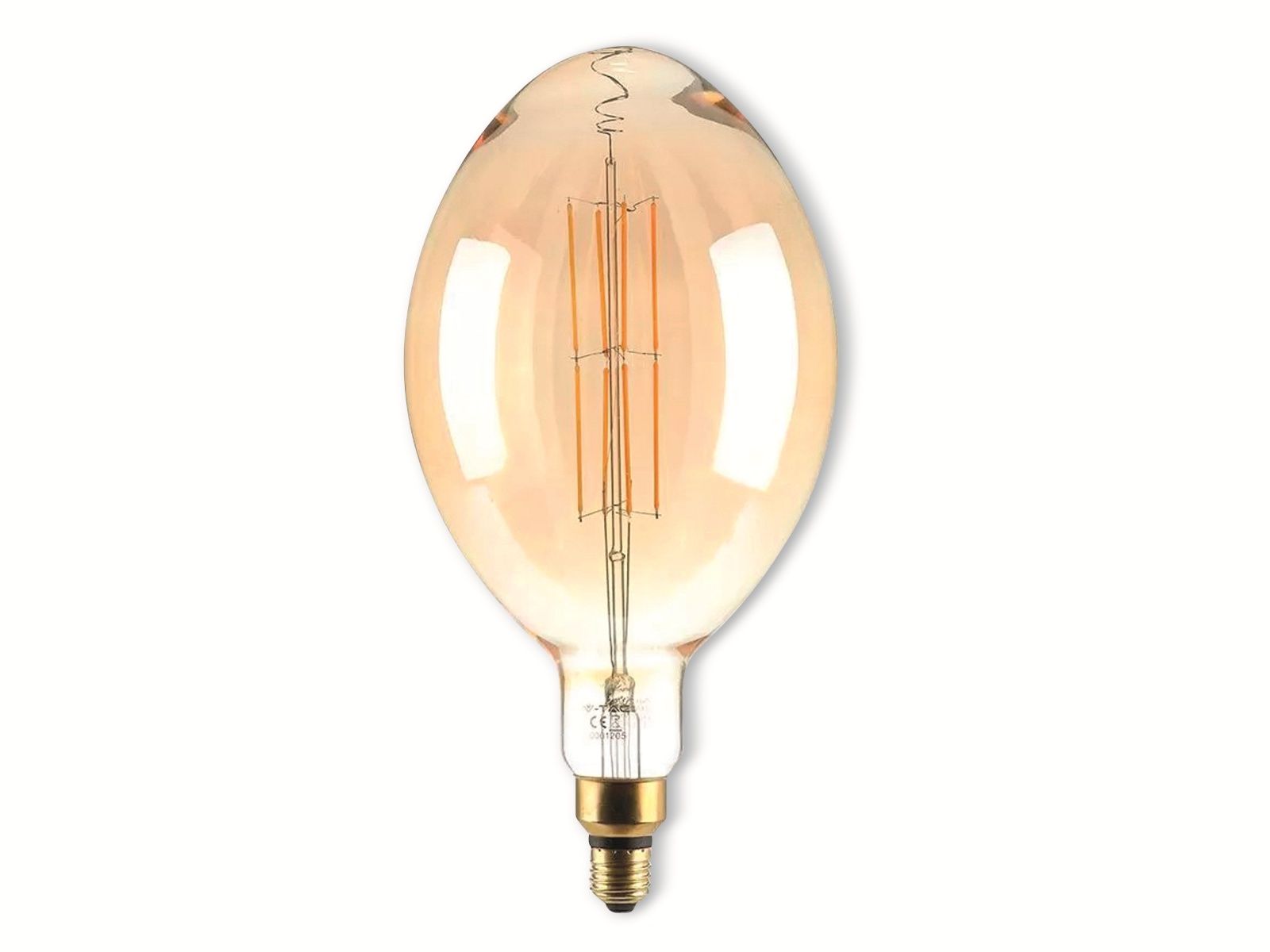 v-tac led-deko lampe amber, vt-2178d, e27, eek: g, 8 w, 600 lm, 2000 k, dimmbar