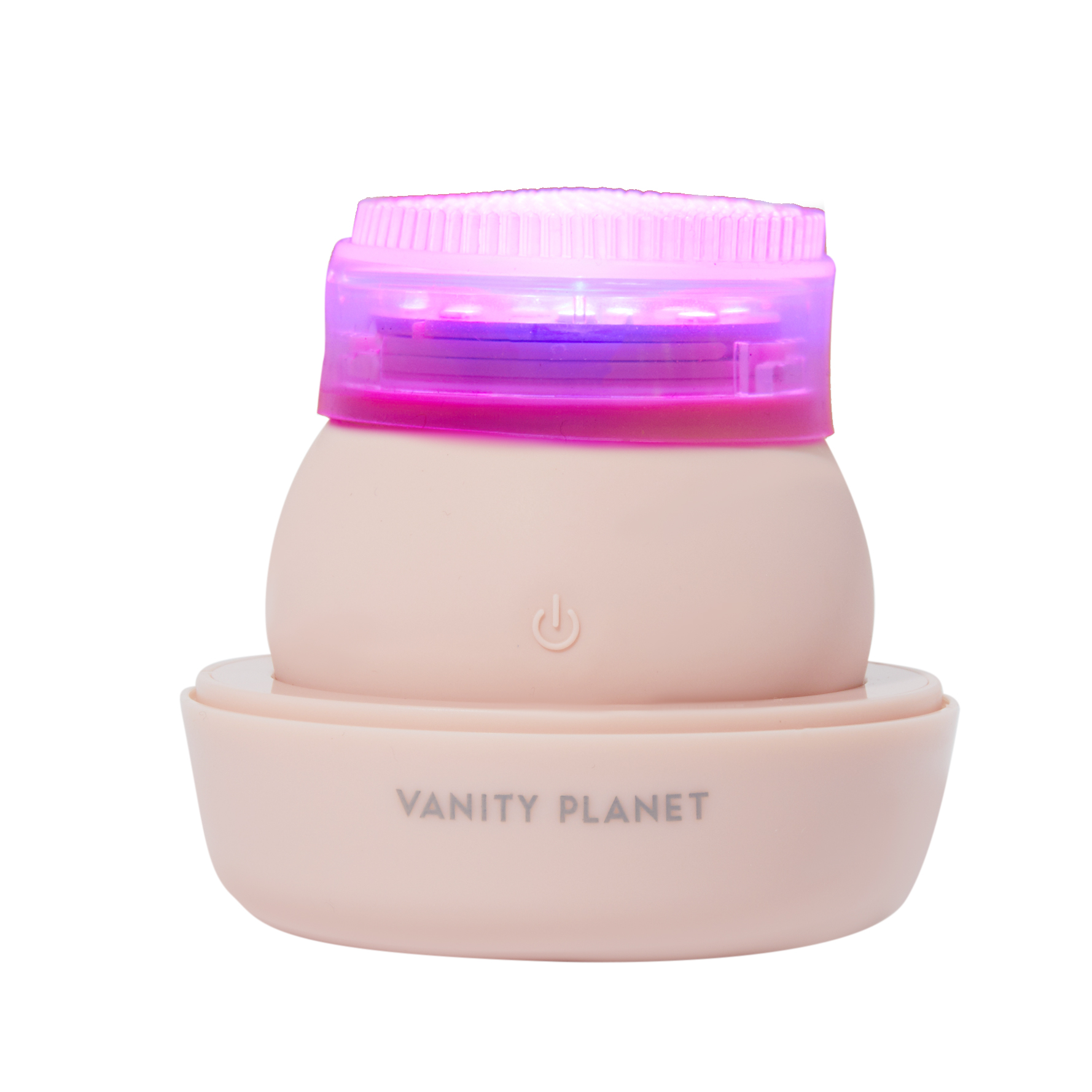 vanity planet leda acne fighting blue led sonic facial brush pink