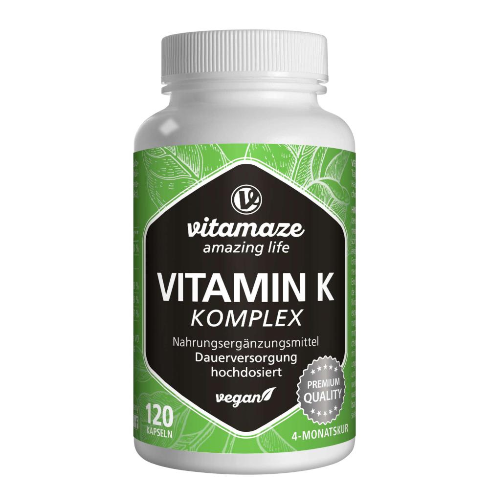 Vitamin K1+k2 Komplex Hochdosiert Vegan Kapseln 120 St