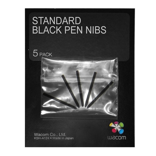 Wacom Ack-20001 Pen Nibs F/i4 5 Pcs Black Ack-20001, Nib, Wacom, Intuos4, In ~e~