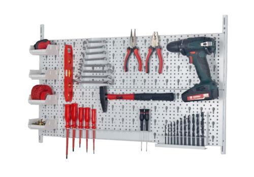 Werkzeugpanels Und Boxen Element System, Set Mit 19 Werkzeughaltern Und 4 Boxen