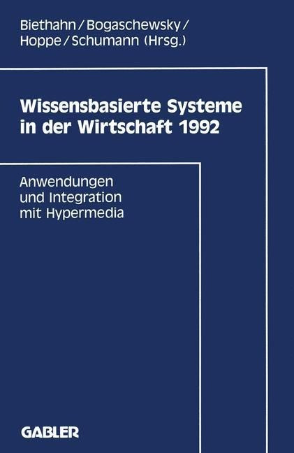Wissensbasierte Systeme In Der Wirtschaft 1992 | Buch | 9783409138192