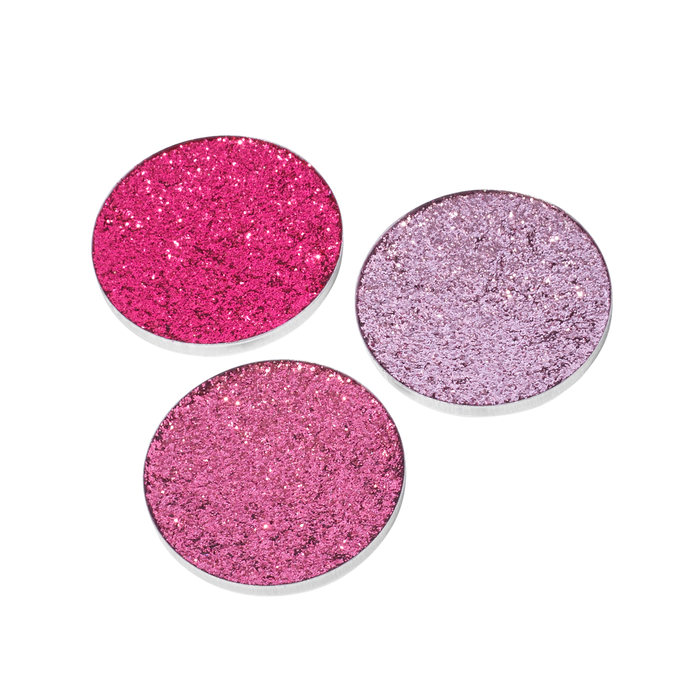 with love cosmetics pressed glitter trio blush; cotton candy; hot pink
