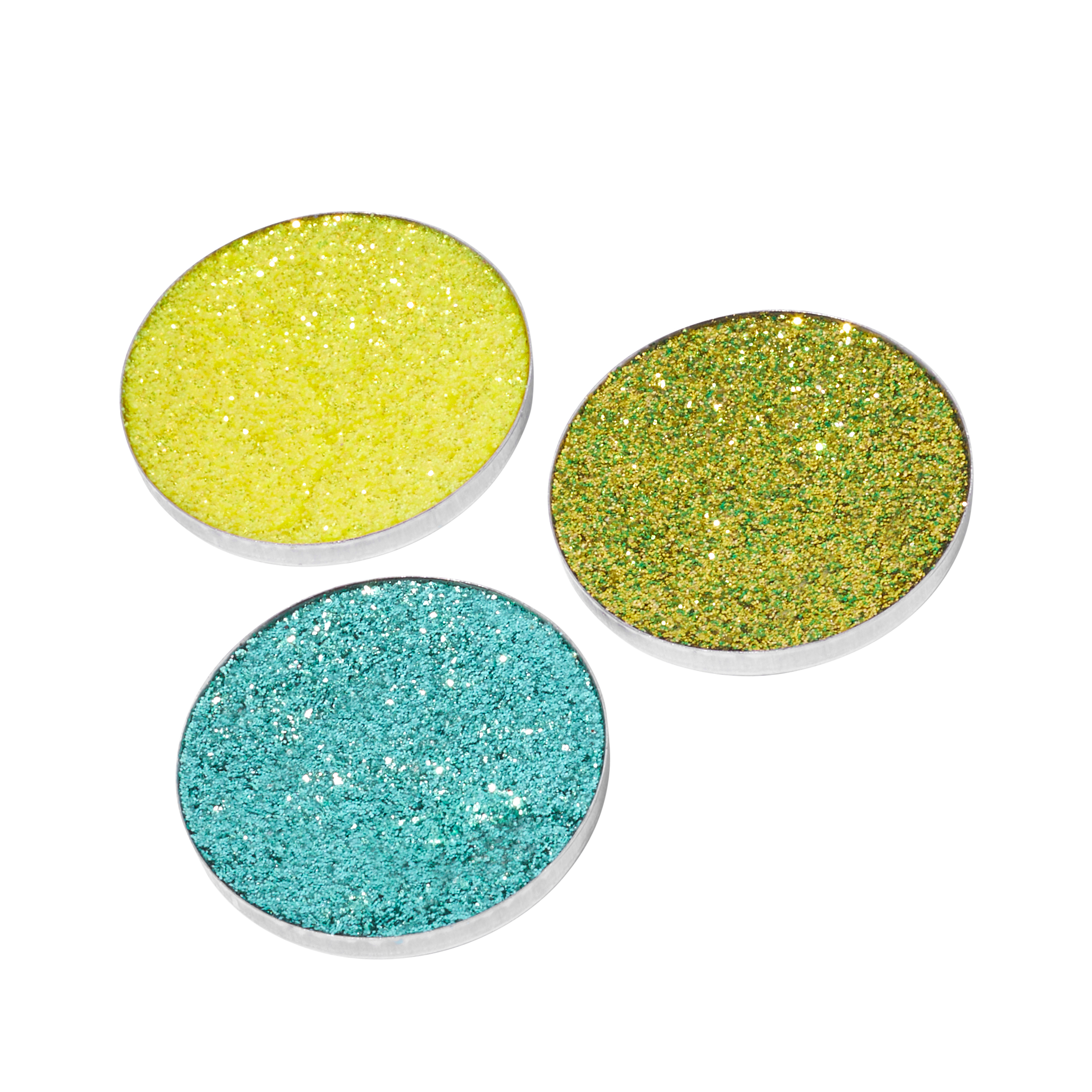 with love cosmetics pressed glitter trio pineapple; tropical; mint