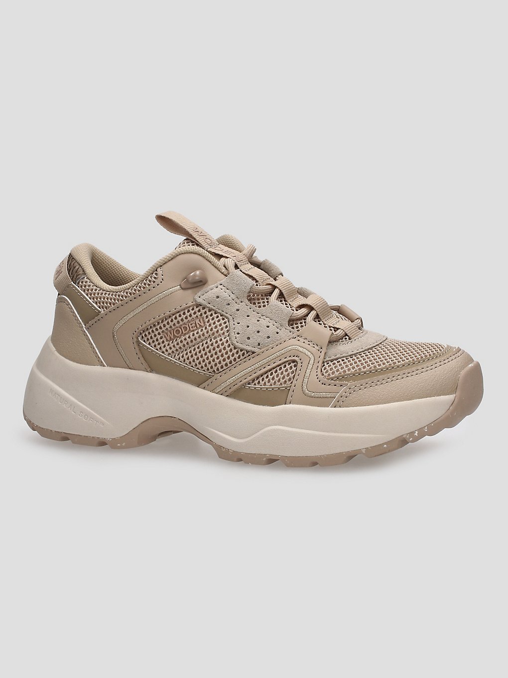 woden sif reflective sneakers coffee cream