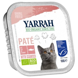 Yarrah Bio-katzenfutter Pastete Getreidefrei, 16 X 100 G Lachs (msc)