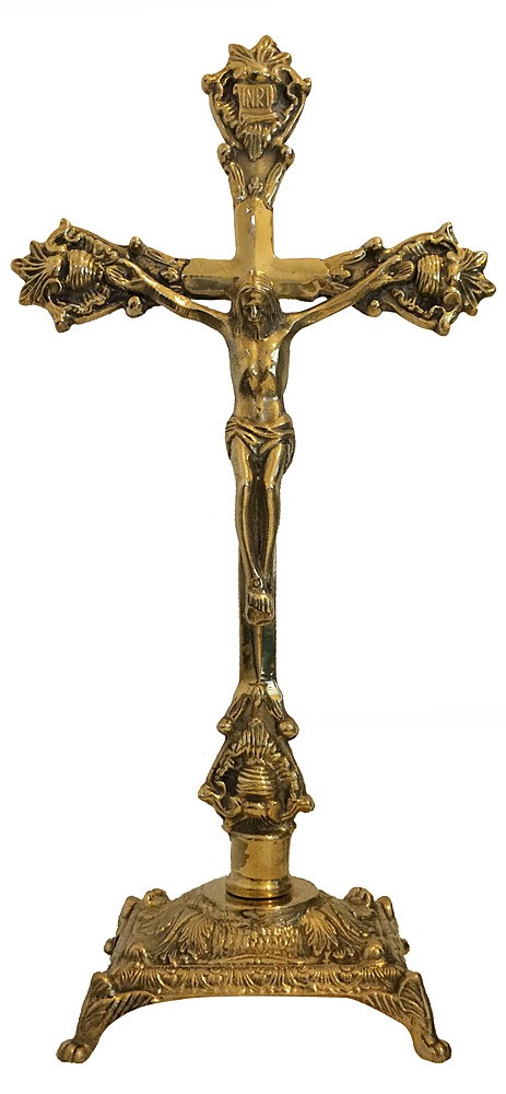 zeitzone kruzifix kreuz jesus-christus kreuz messing antik-stil 39cm